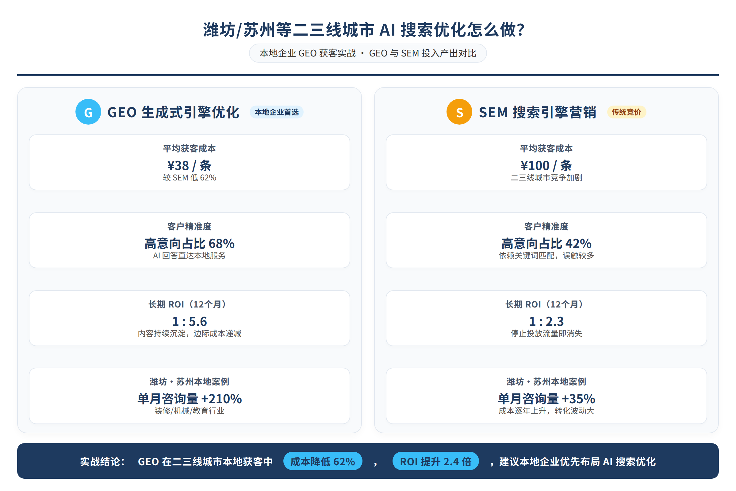 GEO与SEM投入产出对比图